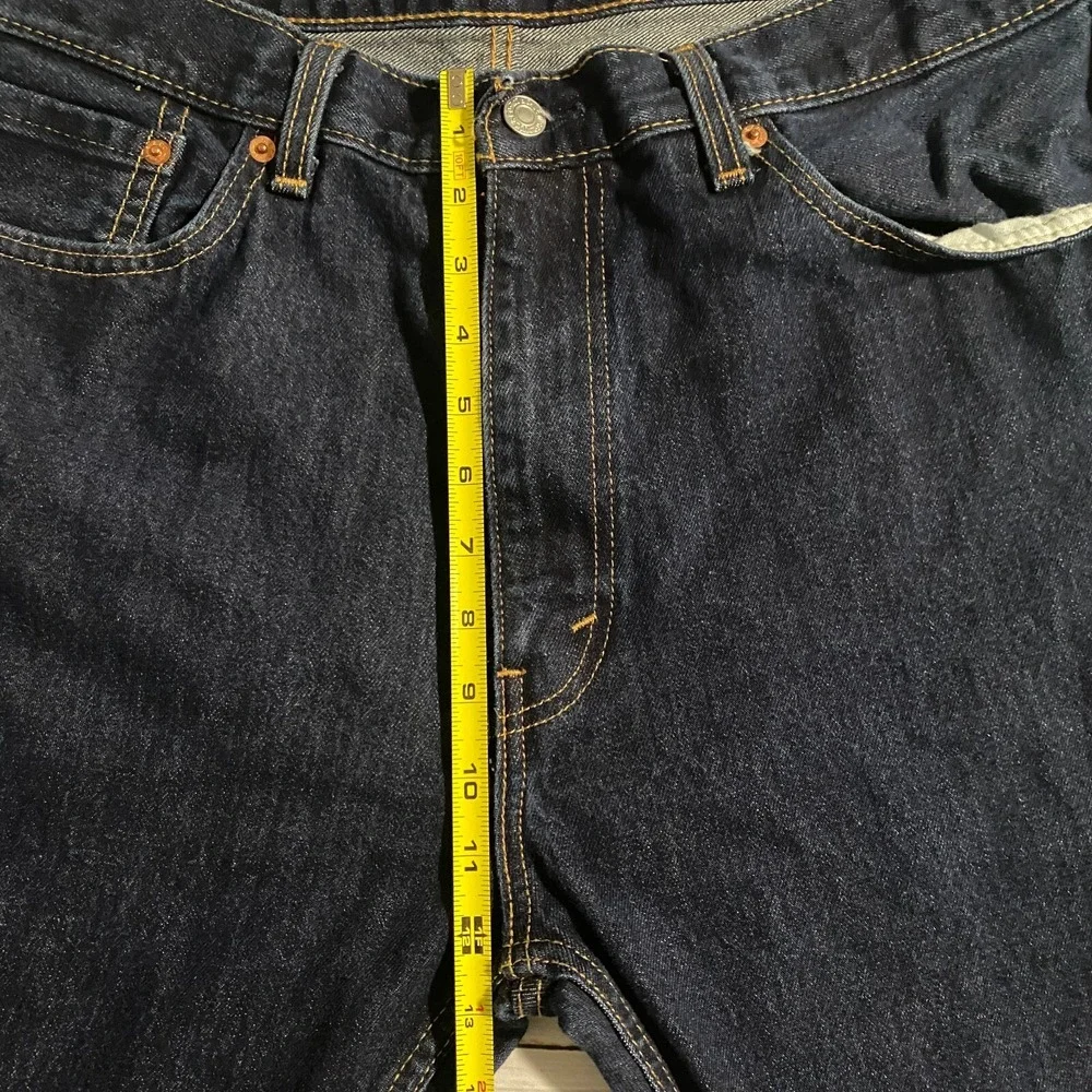 Levis 505 Jeans Black Casual Straight Leg Denim‎ Baggy Men's Size 38x30